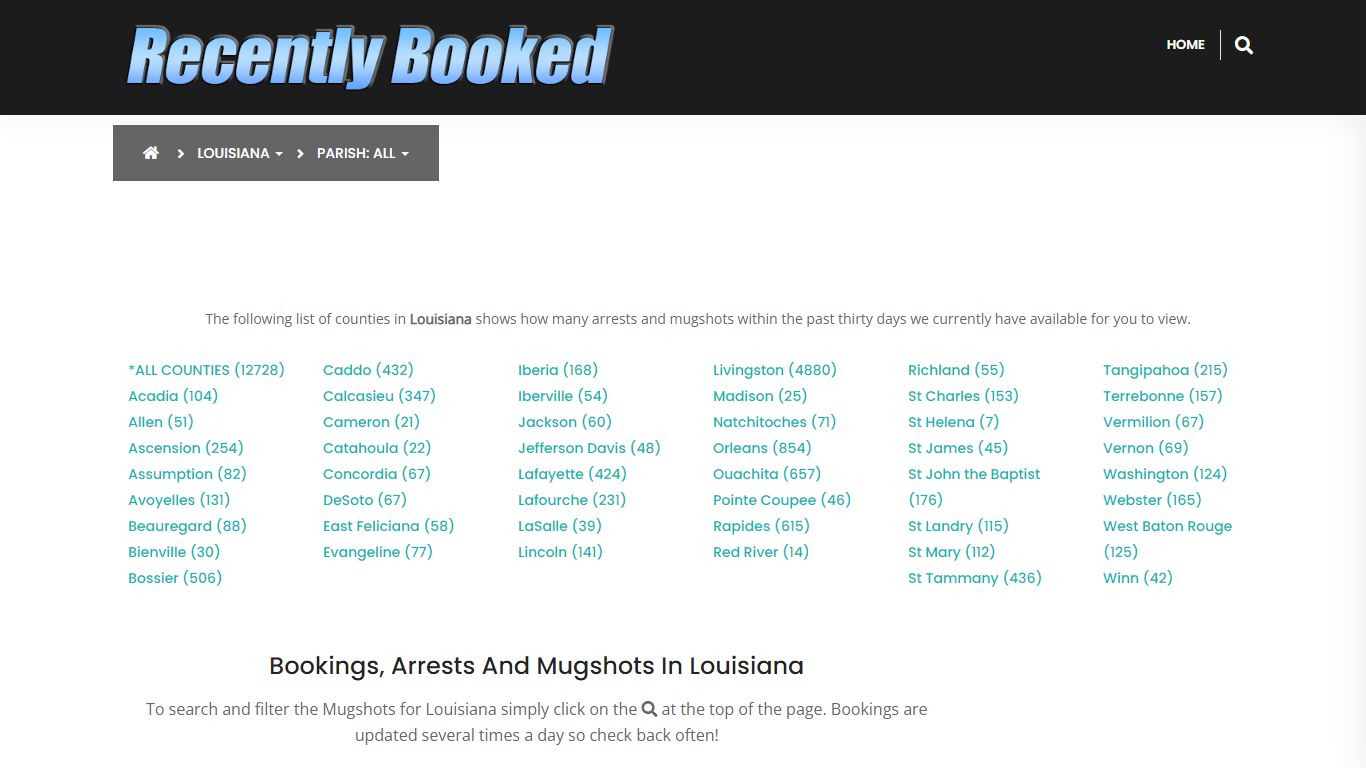 Bookings, Arrests and Mugshots in St Mary Parish, Louisiana